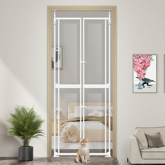 THEYFIRST clear tall cat gate with 71-98 inch panel for reliable containment