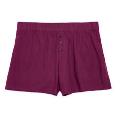 Thinx Overnight Sleep-Shorts plum packaging show leakproof protection for overnight comfort.