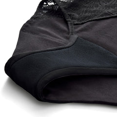 Model wearing THINX briefs demonstrates a smooth, flexible fit under clothing