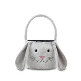 THOVSMOON Easter Bunny Basket in grey and white for festive egg hunts.