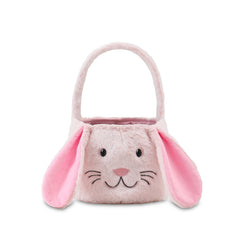 THOVSMOON Easter Bunny Basket pink, plush and roomy for eggs and treats