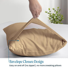 Threadinbox pillowcase envelope-closure design keeps pillow secure for hotel-style sleep.