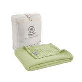 Threadmill Muslin Baby Blanket flat lay shows airy softness for newborn comfort.