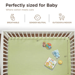 Threadmill Muslin Baby Blanket stroller usage shows lightweight shade on outings.