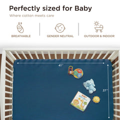 Threadmill Muslin Blanket versatile uses like stroller shade or burp cloth.