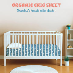 Threadmill organic crib sheet showing 8-pocket secure fit