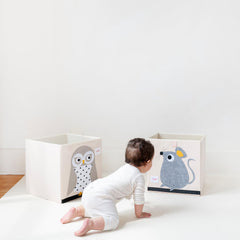 3 Sprouts toy storage cube handles allow easy pull-out by kids