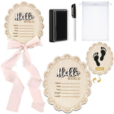 Threehoney Baby Announcement Sign front view for cherished newborn memories.