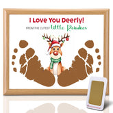 Threehoney baby's first Christmas footprint frame, a durable wooden keepsake.