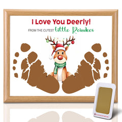 Threehoney baby's first Christmas footprint frame, a durable wooden keepsake.