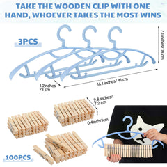 Threehoney clothespin challenge with wooden clips for fast, fun competition.
