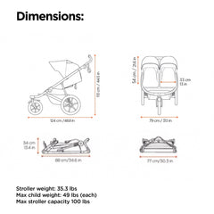 Thule Urban Glide 3 Double 16-inch air-filled wheels for a smooth ride