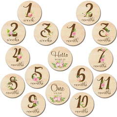Tiamon baby milestone cards, double-sided designs, ideal for capturing monthly growth milestones.