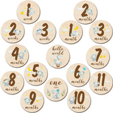 Tiamon blue elephant milestone circle front view for baby's growth photos.