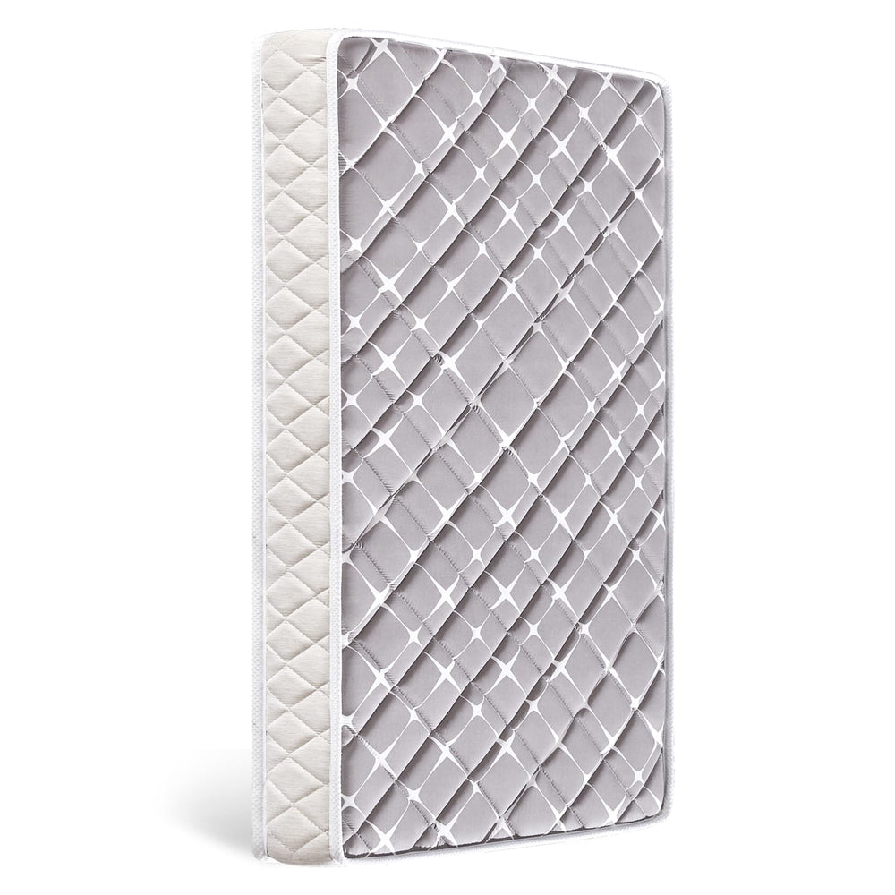 Tiankehan premium dual-sided crib mattress shows two sleeping surfaces for growing babies.