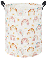 Tibaolover rainbow kids laundry basket on sun rainbow design for tidy clothing storage