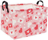 TIBAOLOVER rectangular pink basket ideal for organized toy and book storage.