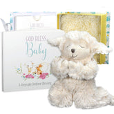Tickle & Main Catholic Baptism Set in a white presentation box, ready for gifting.
