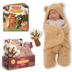 Tickle & Main forest animal swaddle blanket in soft cotton for newborn comfort