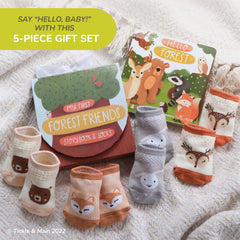 Tickle and Main bear socks offer soft, breathable comfort for baby feet.