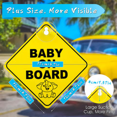 TIESOME baby on board lion pattern sign boosts noticeability for drivers behind.