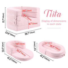 Tiita plush cover close-up on soft upholstery for cozy play
