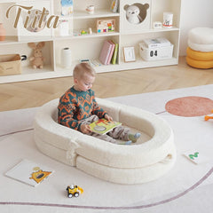 Tiita 3-in-1 kids sofa bed vacuum-sealed packaging for compact storage