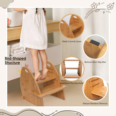 TIKSPCAE stool base detail shows cylindrical base and non-slip pads for confidence.