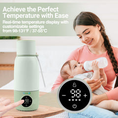 Tilcare 17oz bottle warmer with long-lasting battery for travel days.
