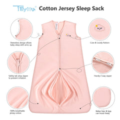 TILLYOU 0-5tog cotton sleep sack provides breathable warmth.