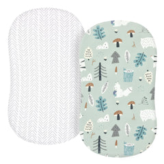 TILLYOU Jungle Walk pattern bassinet sheets provide soft comfort for naps
