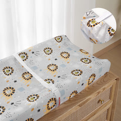 TILLYOU changing pad cover with elastic bottom secures placement on pads.