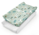 TILLYOU Jungle Walk changing pad cover on a 32x16 contour pad stays in place during changes