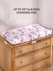 TILLYOU changing pad cover with rainbow elephant pattern adds cheerful nursery decor.