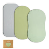 TILLYOU muslin bassinet sheet pack-3 on mattress, breathable softness for baby.