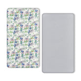 TILLYOU Rainforest Elephant crib sheet fits snugly on 52x28 mattresses.