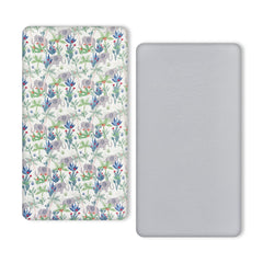 TILLYOU Rainforest Elephant crib sheet fits snugly on 52x28 mattresses.