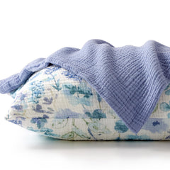 TILLYOU muslin toddler pillowcase 2-pack shown on pillow, soft and easy to care for.