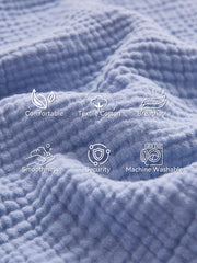 TILLYOU muslin toddler pillowcase blue flower pattern adds playful nursery style.