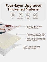 TILLYOU non-slip paw-print bottom keeps mat stable