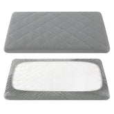 TILLYOU Pack and Play Sheet with soft quilted crib cover pad for cozy naps.