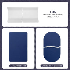 TILLYOU 32x16 contoured fit keeps pad in place during changes.