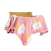 TILLYOU Toddler Flannel Blanket pink cloud soft-touch for bedtime