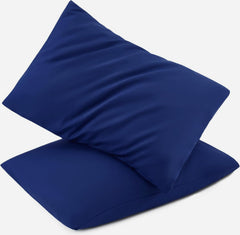 TILLYOU toddler pillowcase navy, 13x18, silky microfiber for kids