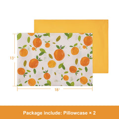 TILLYOU toddler pillowcase 13x18 envelope closure close-up in orange.