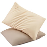 TILLYOU toddler pillowcase 2-pack in khaki and brown with silky microfiber for travel comfort