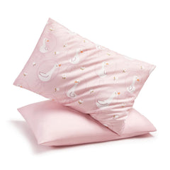 TILLYOU swan-pattern toddler pillowcase for cozy travel naps