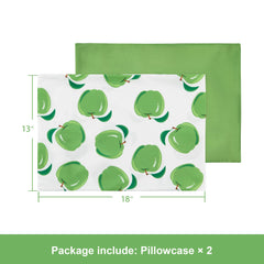 TILLYOU travel pillowcase in fruit green, 13x18, machine washable.