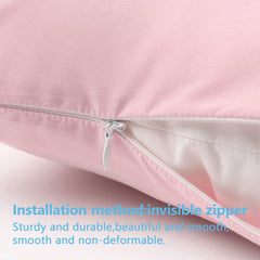 TILLYOU pillowcase zipper closure closeup showing secure fit