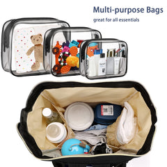Timberer diaper bag organizer pouches visible for quick access on the go